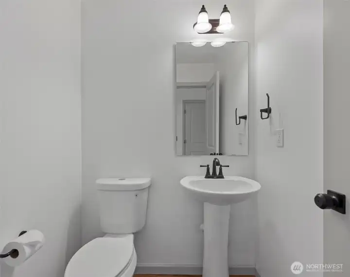 Powder room on lower level