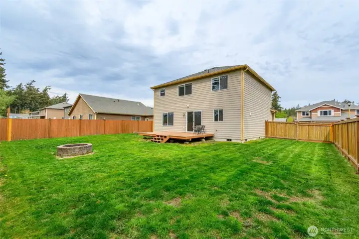 Fully fenced rear yard