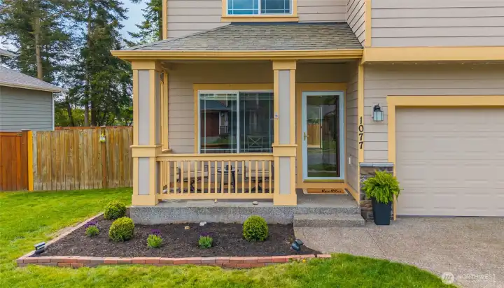 Covered porch to front year round enjoyment