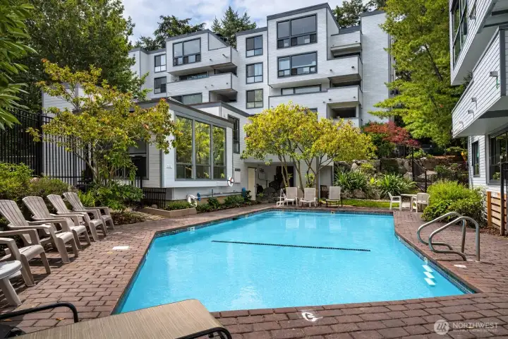 Heated outdoor pool.