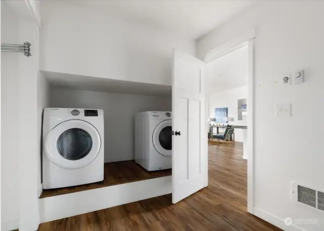 Washer and dryer space.