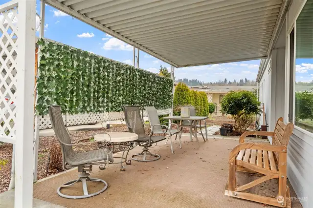 Outdoor living. So, relaxing in the morning with a great cup of coffee or tea or in the evening winding down the day.