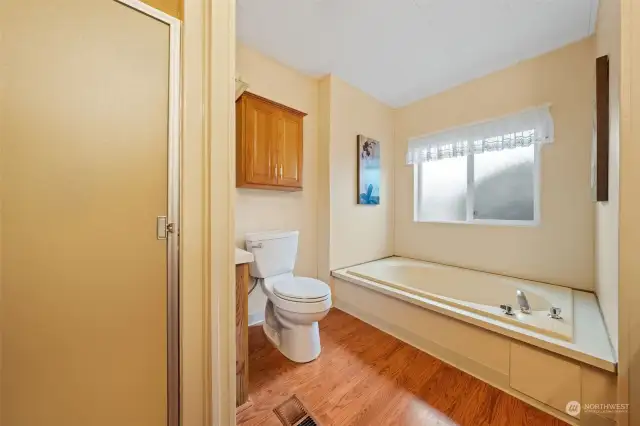 Primary separate shower.