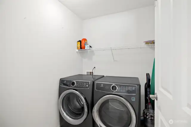 Conveniently located laundry on upper floor.