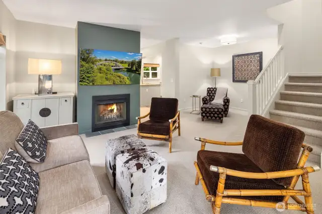 The current owners renovated and updated the fireplace and the kitchen areas with designer paint and touches throughout.