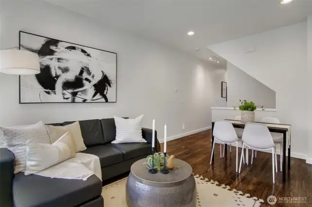 The layout is efficient and lives larger than its square footage, set your dining up here or in the kitchen area.