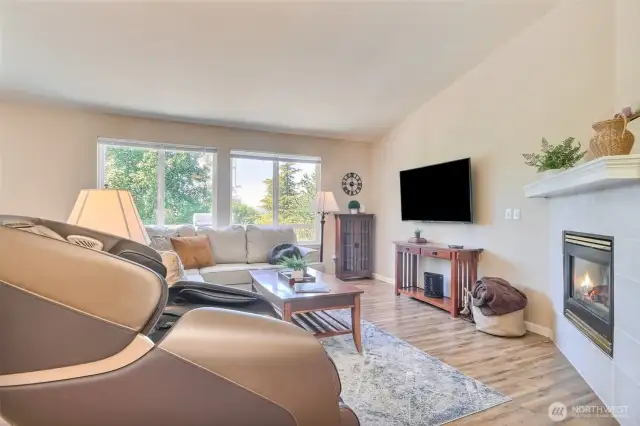 gas fireplace makes it cozy in main floor living space