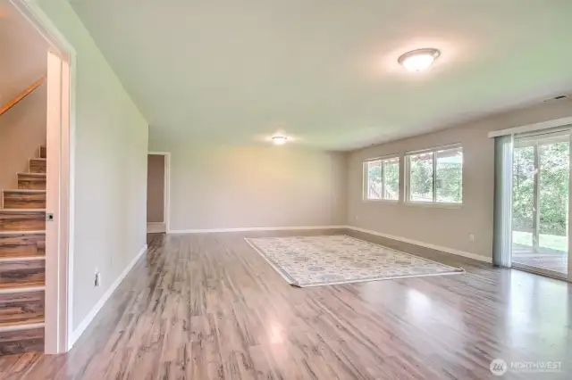 Lower floor open space - design for your needs, multi-generation or just a very large rec room