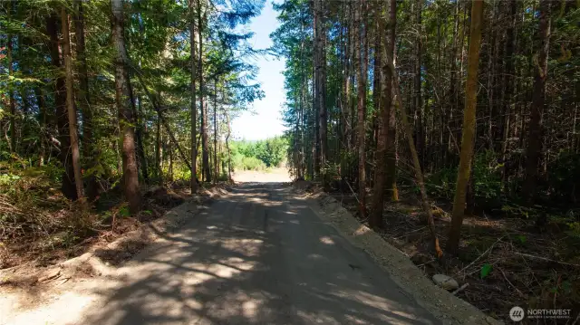 Driveway entrance to buiiding site.