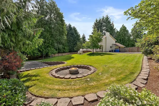 The fire pit provides another spacious area to gather and enjoy the peaceful grounds...