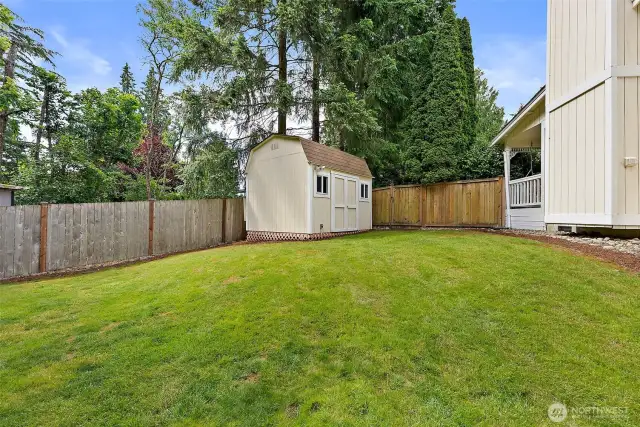 This 10x12 shed also has power.