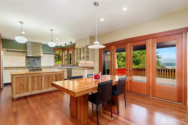 Bright and light with loads of room to be together while cooking.