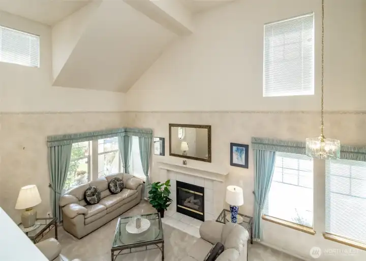 Two story open ceilings