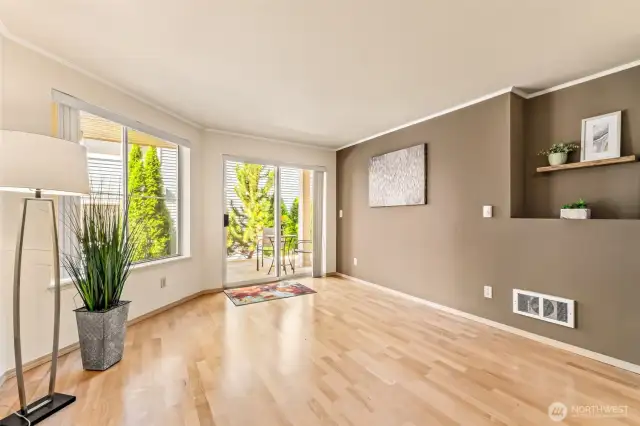 Nice open living room off the patio