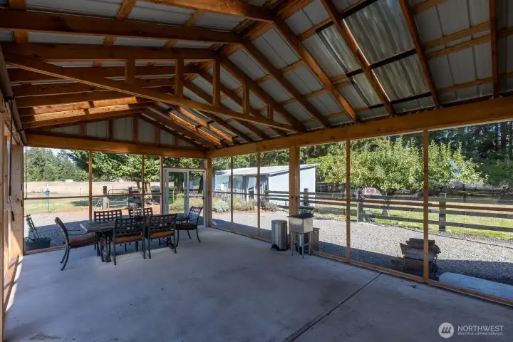 Stunning fully enclosed sunroom/ entertainment area.