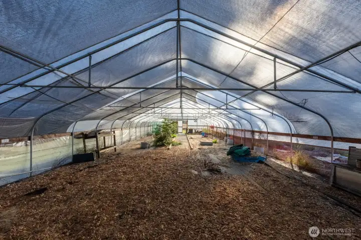 Incredible 30X96 plumbed greenhouse w/spigots and sink.