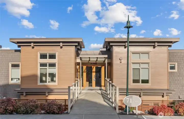 Point Edwards living at its finest! 2 story layout with vaulted ceilings and tons of natural light from the vast windows. Sun soaked, huge private patio for entertaining. Downstairs is the recently remodeled chef's kitchen, full bath, dining, and living/dining room area. Upstairs features a large primary bedroom, custom walk-in closet and spacious bathroom, loft and laundry. New, beautiful flooring throughout and powered window coverings. 2 covered/secured parking spaces. Point Edwards is a highly sought after community that offers fabulous amenities - two clubhouses with full kitchens, two outdoor pools, two work-out venues, a 34-seat theater, and three short-stay guest suites. Trail with unobstructed views of the Olympics and Puget Sound.