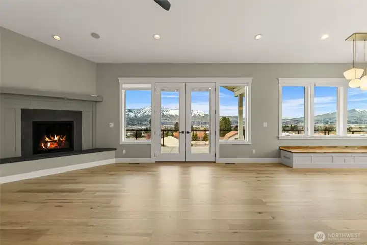 French Doors to concrete deck & VIEWS beyond