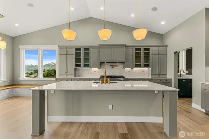 Large 10 ft X 4ft Island,  Butlers Pantry and Buffet counter among HIGH end appliance package.