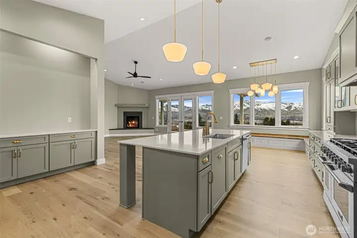 Abundant Counter space with the island and buffer counter.