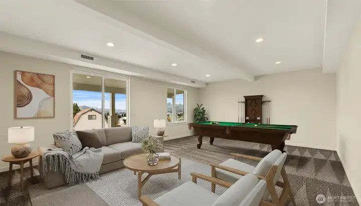 Lower-Level Family Room with patio access.