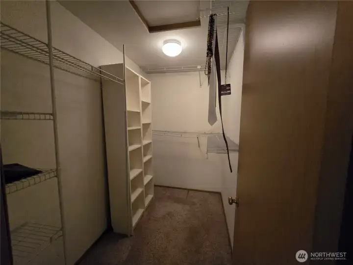 Large walk in closet in primary bdroom.