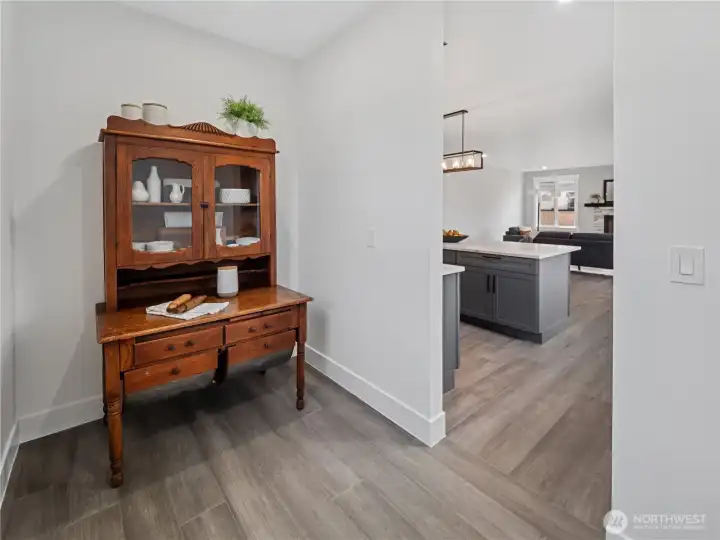 Spacious butler's pantry.