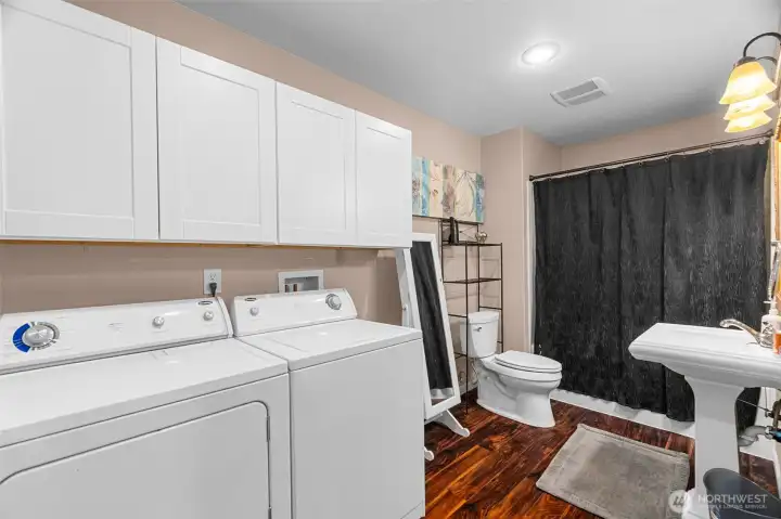 Apartment bathroom and laundry