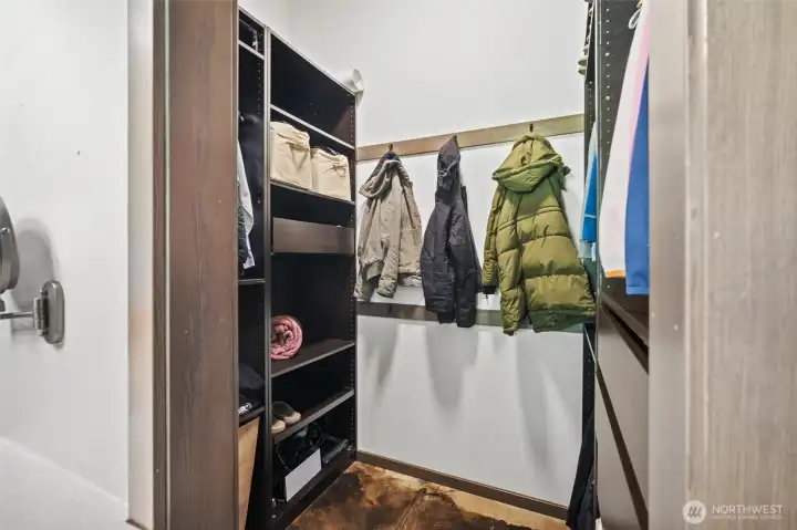 Primary walk in closet.