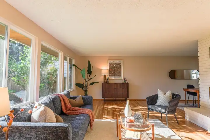 large windows in living room