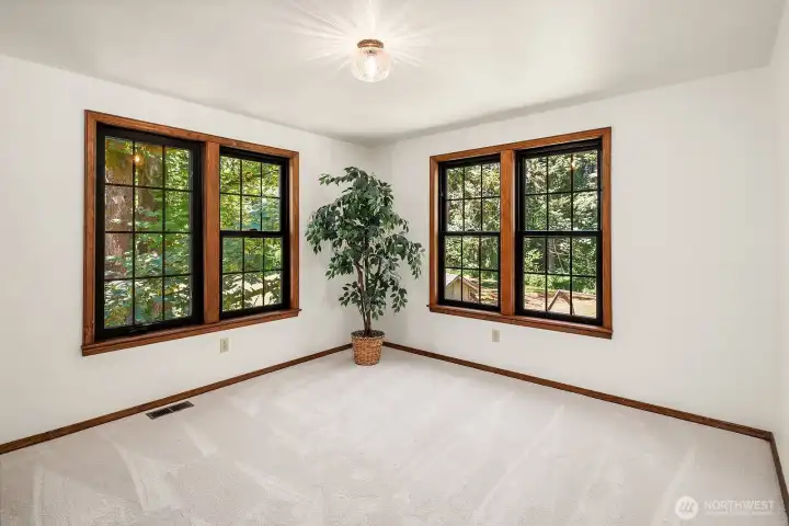 Spacious Corner Bedroom could serve as Home Office!
