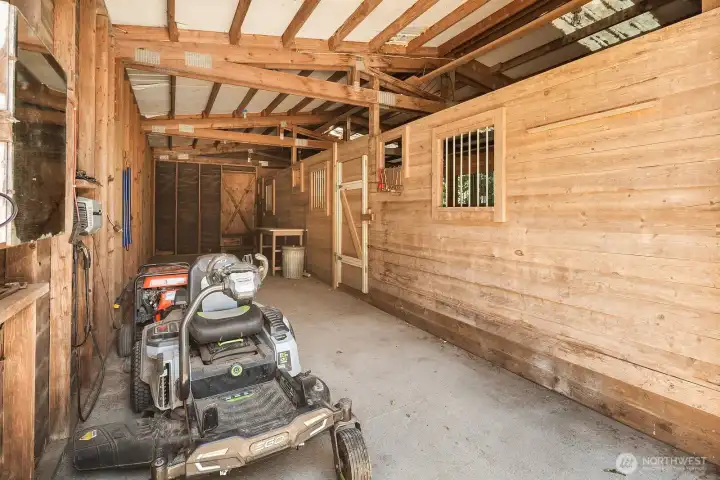 Barn with two Stalls, could be reconfigured to three stalls.