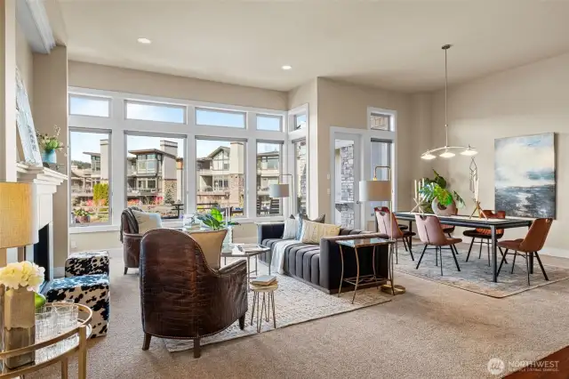 The Living Room and Dining Area flow together for a wonderful entertaining experience space.