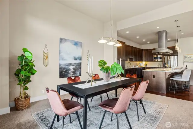 The Dining Area accommodates a large dining table and buffett.