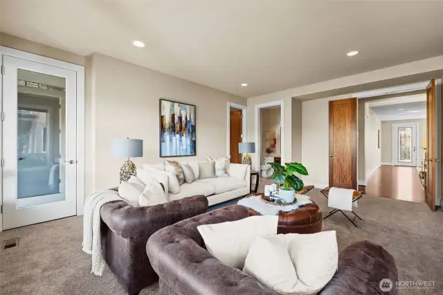 Door to the Covered Patio and Backyard is through the Family Room.