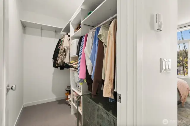 Walk in primary closet.