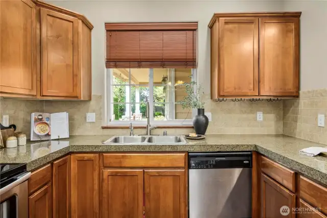 The stainless-steel appliances all stay.