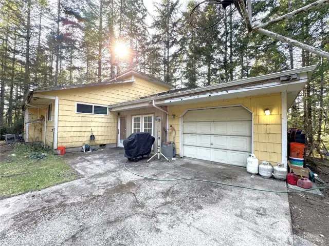 Main home and attached garage