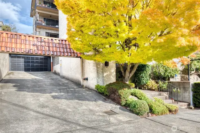 Entrance to secured garage.