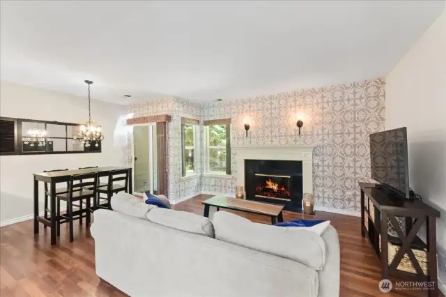 Living room with gas fireplace