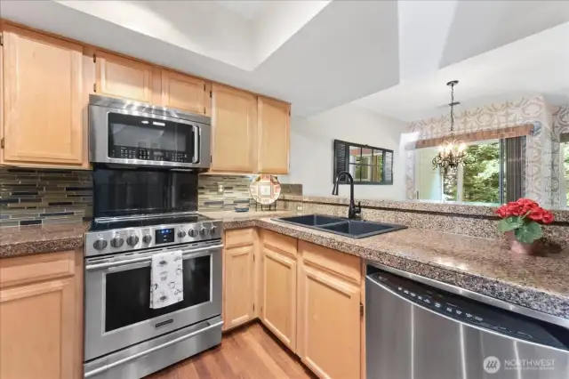 Kitchen with granite counters
