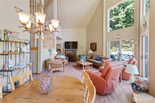 Combined living and dining area offers ample room for entertaining and everyday living.
