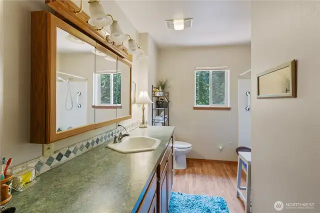 Well-sized 3/4 bathroom on the main floor.