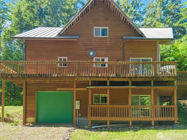 The garage is built very tall for RV storage.