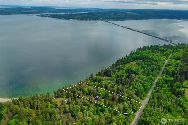 Aerial view. Easy access to Hood Canal Bridge