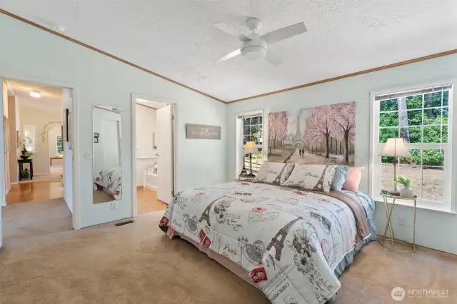 Primary bedroom has its own en suite bath