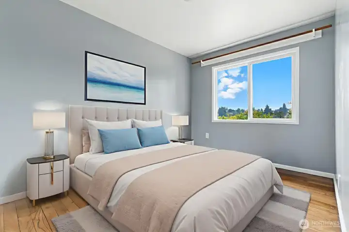 Unit A 1st Bedroom (Virtually staged)
