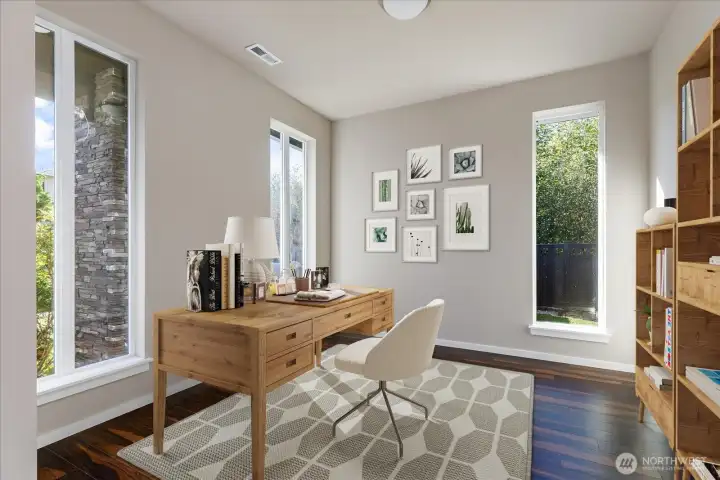 Den office virtually staged
