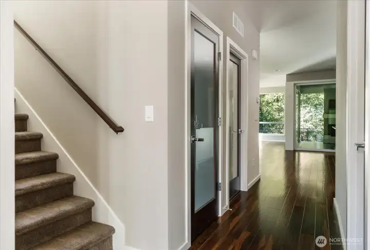 Heading upstairs