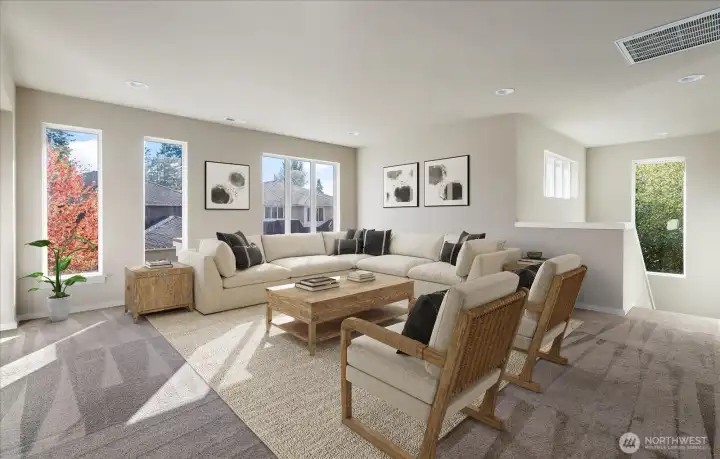Family Room virtually staged